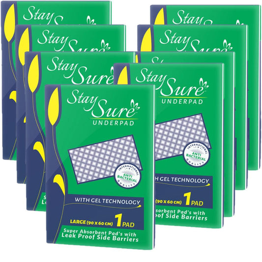 Stay sure underpad large size 1pc travel pack of 8 packets - staysure.asia