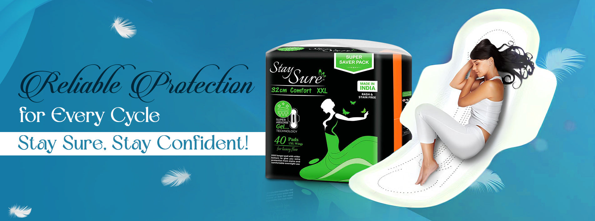 comfort xxl sanitary pads for overnight and best period care
