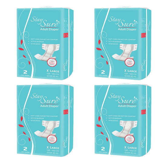 Stay sure adult diaper Sticking type extra large premium plus 2s pack o 4 packets - staysure.asia