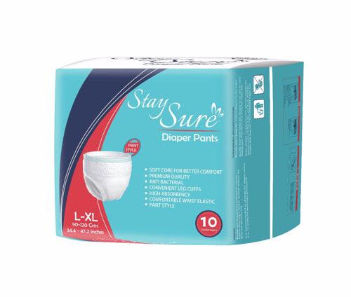 Stay Sure Adult Pants Large to Extra-Large PACK OF 10 Pcs - staysure.asia