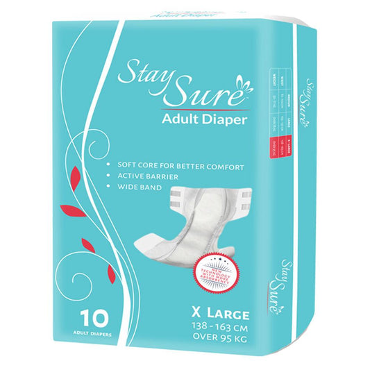 Stay sure adult diaper sticking type extra large premium plus pack of 10 pcs. - staysure.asia