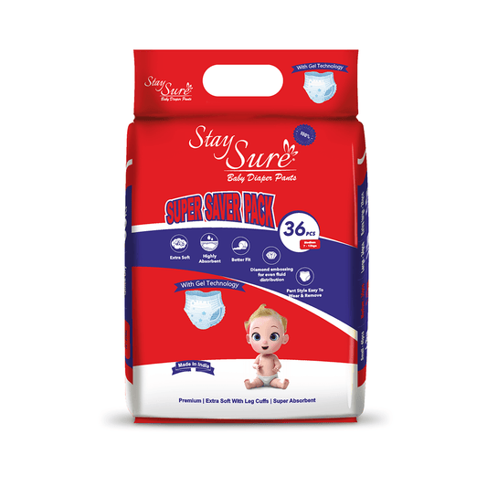 Stay Sure Baby Diaper Medium PACK OF - 36 Pcs - staysure.asia