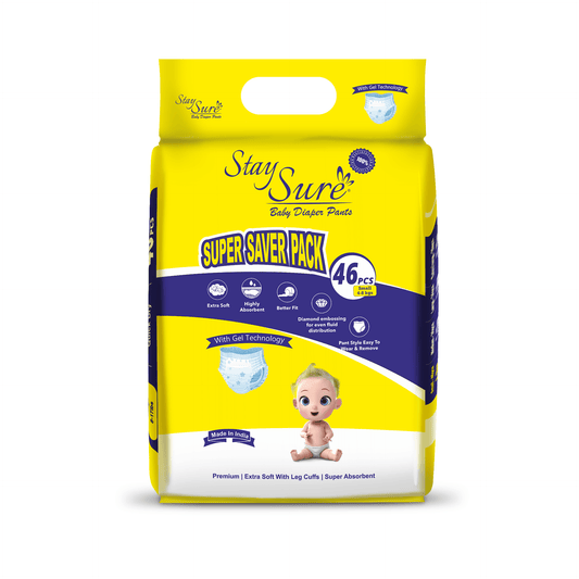 Stay Sure Baby Diaper Pants Small - PACK OF 46 Pcs - staysure.asia