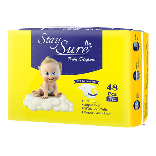 Stay Sure Baby Diaper Sticking type Small PACK OF - 48 Pcs - staysure.asia