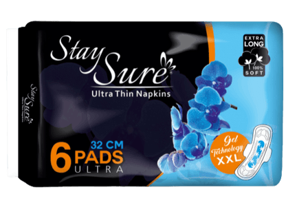 Stay sure 320mm xxl & extra thin 6 individually wrapped sanitary pads pack of 8 packets - staysure.asia