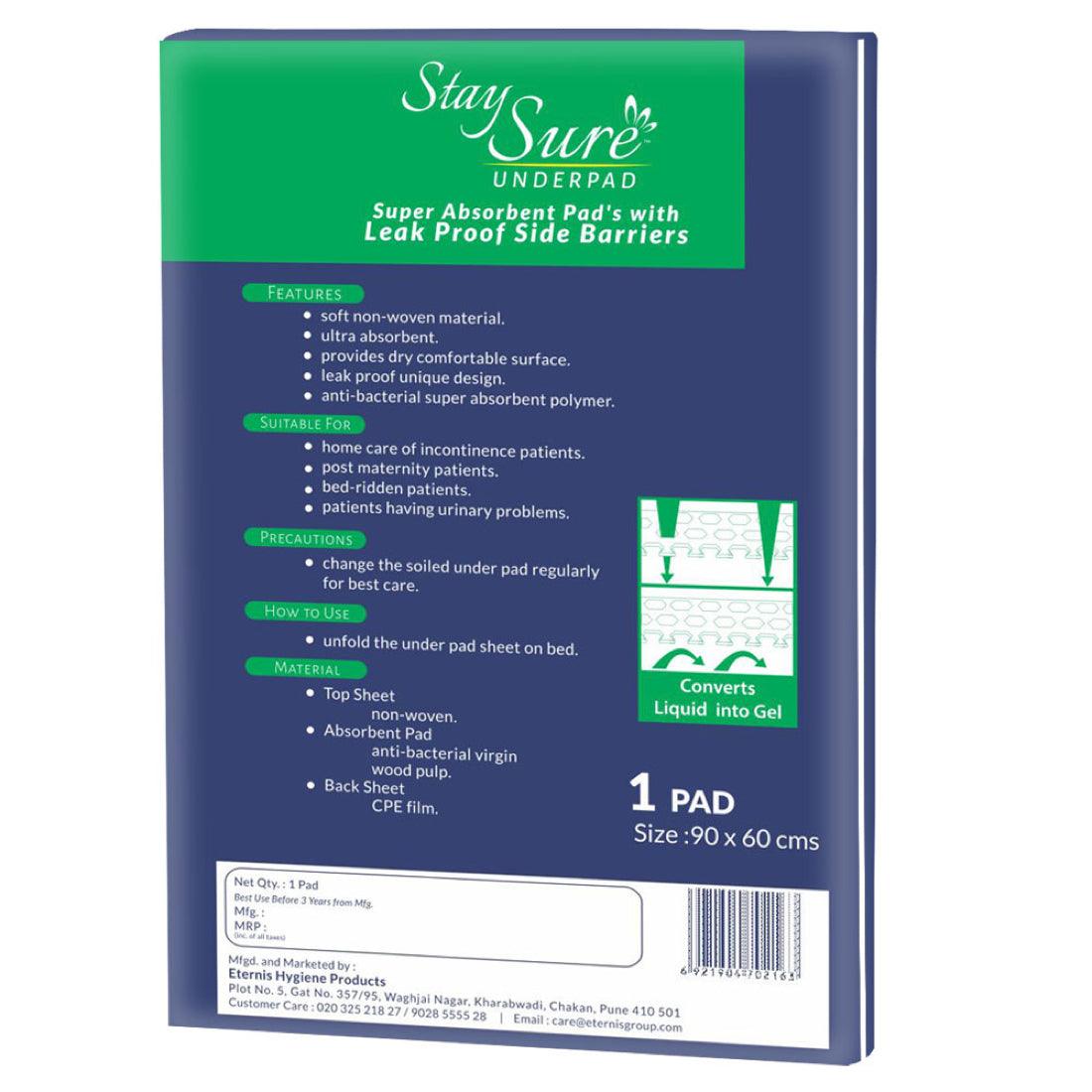 Stay sure underpad large size pack 0f 1 pc. - staysure.asia