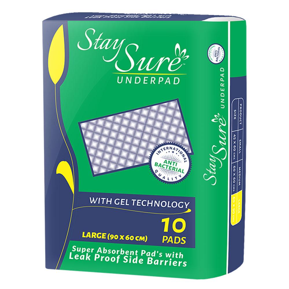 Stay sure underpad large size pack 0f 10 pcs. - staysure.asia