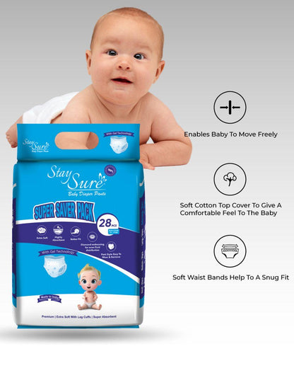 Stay Sure Baby Diaper X-Large - PACK OF 28 Pcs - staysure.asia
