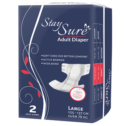 Stay sure adult diaper sticking type large premium plus pack of 2 pcs. - staysure.asia