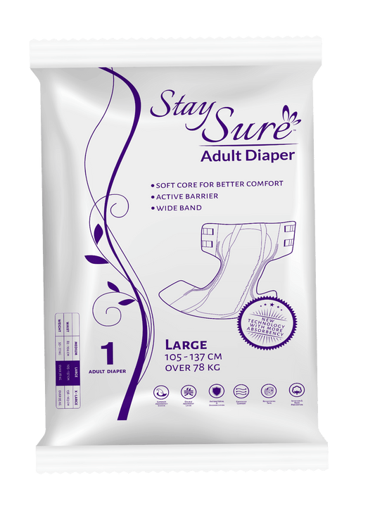Stay sure adult diaper Sticking Type large premium plus pack of 1 pc. - staysure.asia