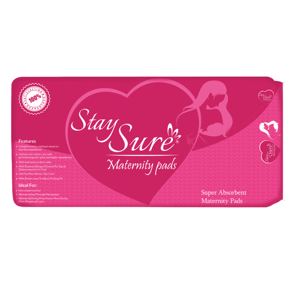 Stay sure maternity pads pack of 10 pcs. - staysure.asia