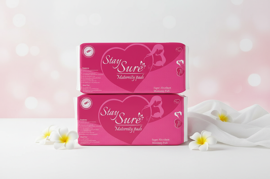 Stay Sure Maternity Pads – Super Absorbent Post-Delivery Care Pads with Waistband, Pack of 3