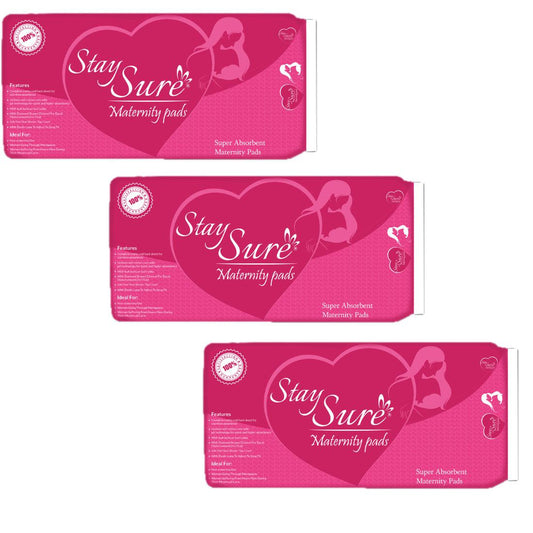 Stay sure maternity pads 10pcspack of 3 packets with a waist band in each packet - staysure.asia