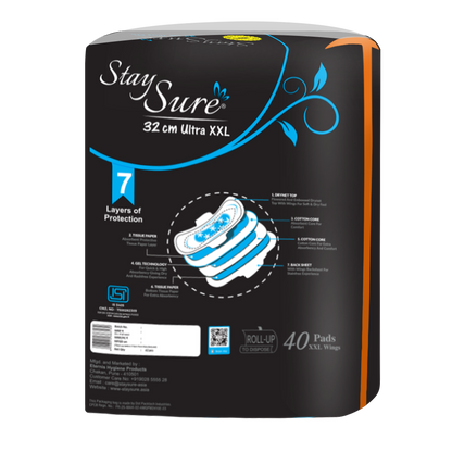 staysure ultra thin xxl sanitary napkins for heavy flow 