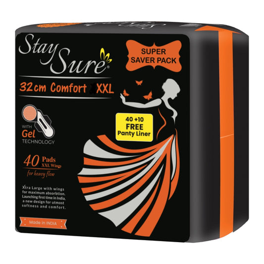 staysure xxl sanitary pads at 40% off and 10 pantlyiners free 