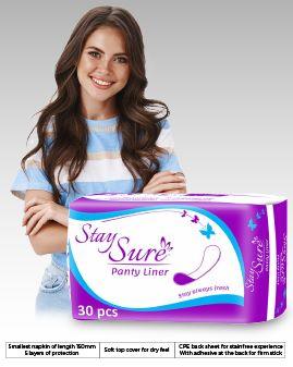 Stay Sure panty liners 4 packs of 30 pcs each - staysure.asia